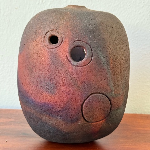 Vintage Signed Jerry Lee Organic Minimalist Raku Vase or Object - Picture 3 of 9